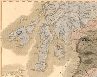 Rare William Smith Géologie Carte de l'Angleterre, Ecosse & Pays de Galles, 1815 - Jusqu'à 5 mètres (16ft) - Art mural vintage