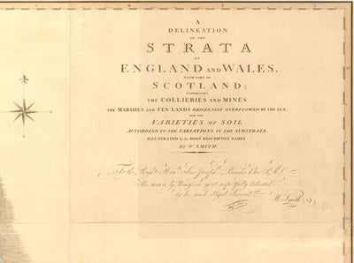 Rare William Smith Géologie Carte de l'Angleterre, Ecosse & Pays de Galles, 1815 - Jusqu'à 5 mètres (16ft) - Art mural vintage