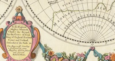 Mapa del Viejo Mundo desde 1671 por Richard Blome - First Inglés World Atlas Wall Chart