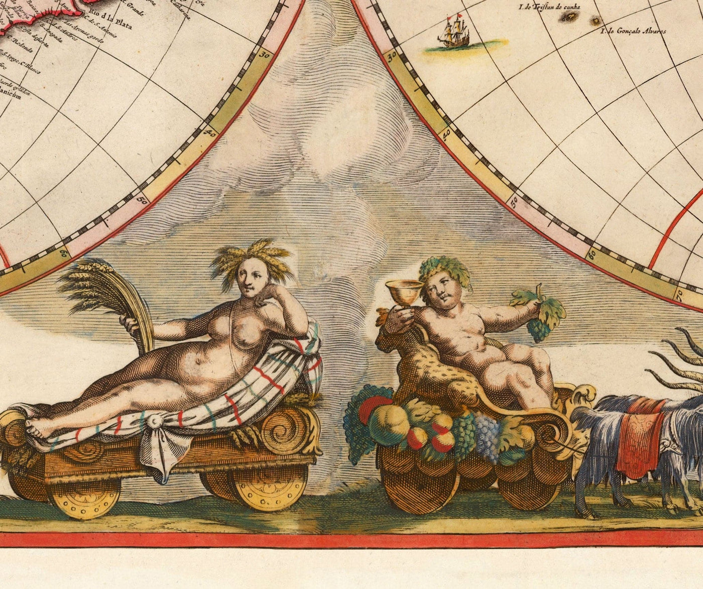 Old World Atlas Map, 1662 by Joan Blaeu - Rare Handcoloured Vintage Wall Art