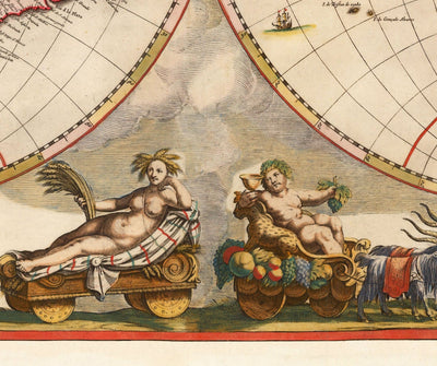 Old World Atlas Map, 1662 by Joan Blaeu - Rare Handcoloured Vintage Wall Art