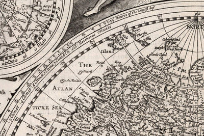 Mapa del Atlas del Viejo Mundo desde 1651 por John Speed ​​- Raro Monochrome Copperplate Chart