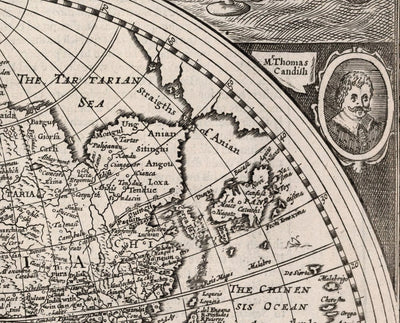 Mapa del Atlas del Viejo Mundo desde 1651 por John Speed ​​- Raro Monochrome Copperplate Chart