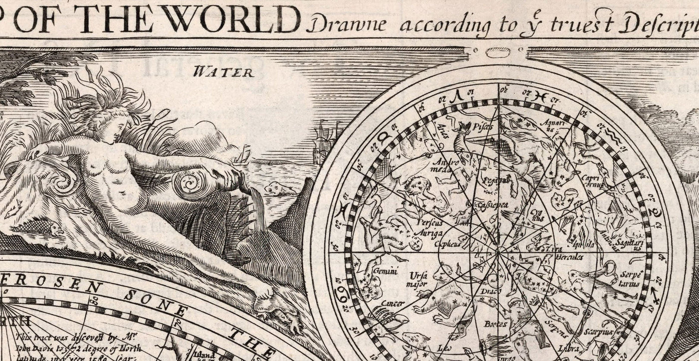 Mapa del Atlas del Viejo Mundo desde 1651 por John Speed ​​- Raro Monochrome Copperplate Chart